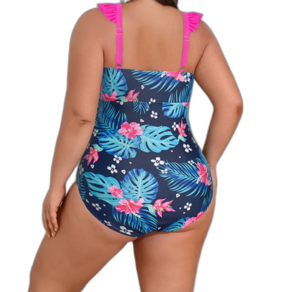 NWT One piece tropical print swimsuit - Picture 3 of 5